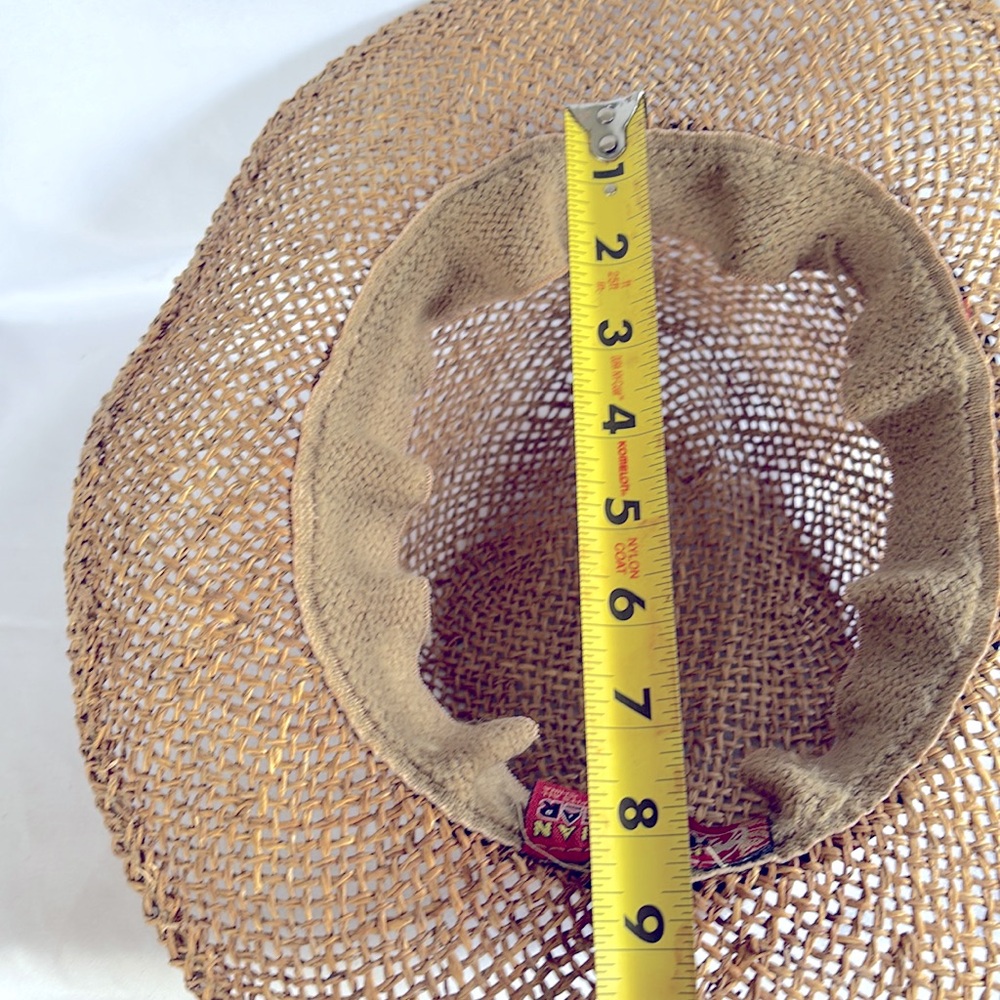 Gently Used Unisex Original Genuine Hawaiian Headwear Straw Hibiscus Print Hat - Picture 8 of 10